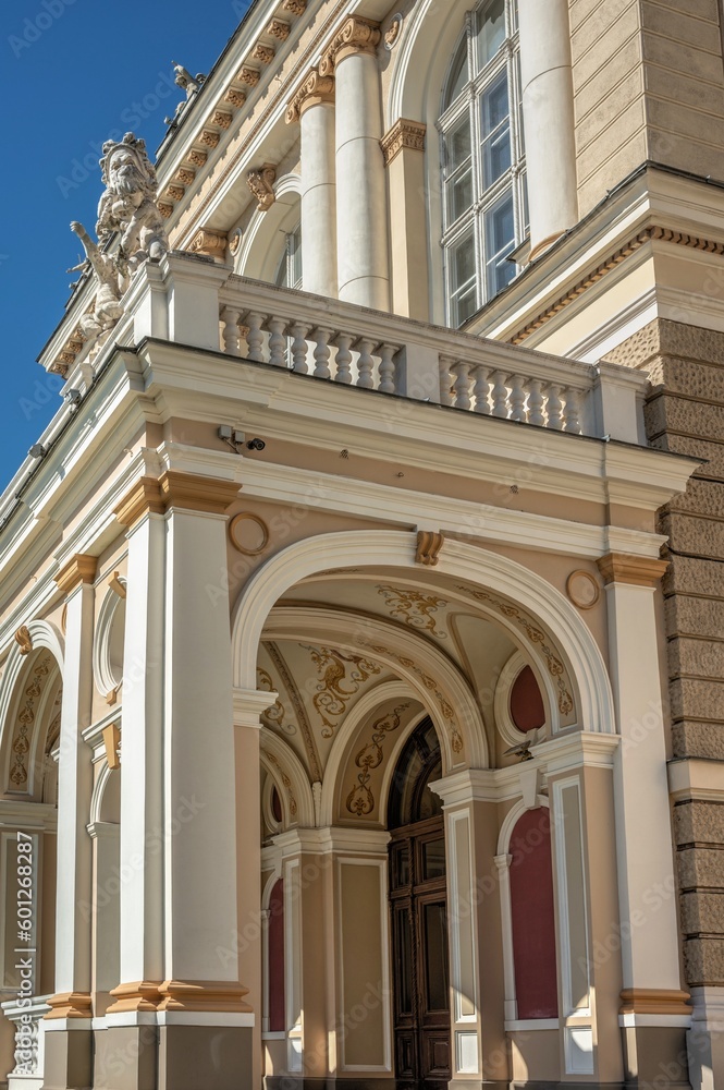Facade of the Opera and Ballet Theater in Odessa, Ukraine