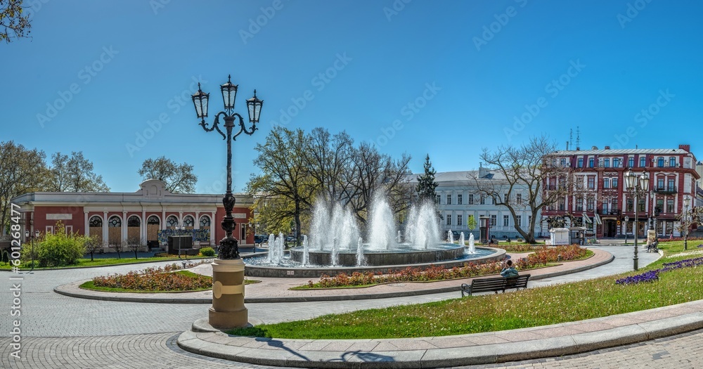Naklejka premium Fountain on the Theater Square in Odessa, Ukraine