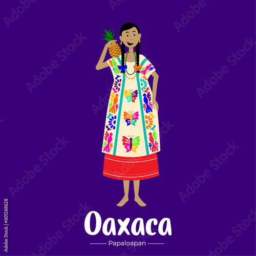 Traje típico de méxico de mujer del estado de Oaxaca
