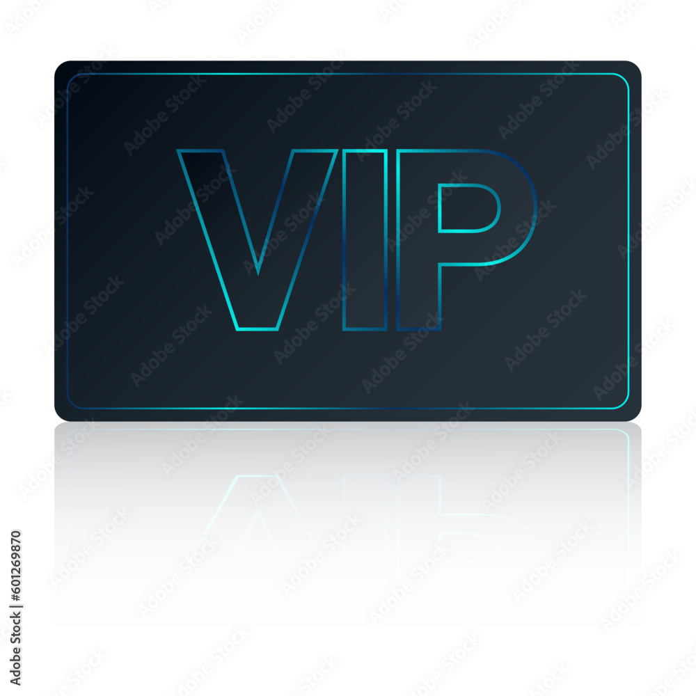 Card with inscription VIP with mirror shadow Card with inscription VIP with mirror shadow