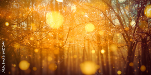 goldenes Licht im Wald, generative AI