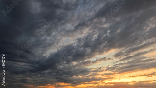 pretty dark evening sunrise skyscape with cute clouds - photo of nature © Dancing Man