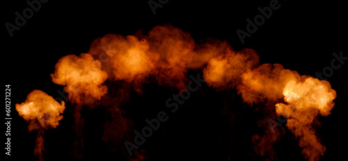 Series of powerful blasts with fire, isolated - object 3D illustration © Dancing Man