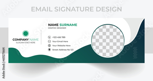 .Email signature template design. business email signature vector banner