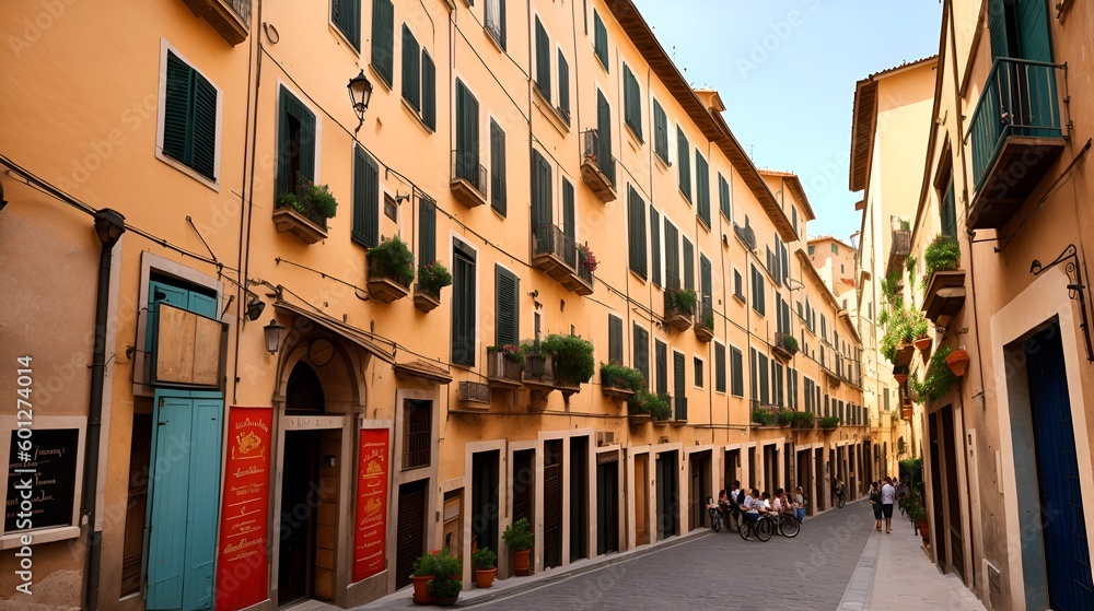 The charming old town of Naples city in Italy The charming old town of Naples city in Italy