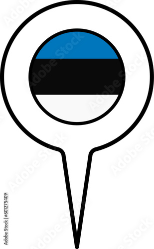 Estonia flag Map pointer icon.