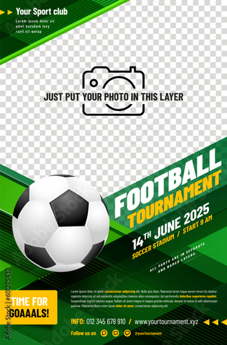 Football - soccer tournament poster template with ball © Jaroslav Machacek