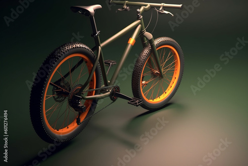 Bicycle - conceptual illustration. Isometric view. Generative AI