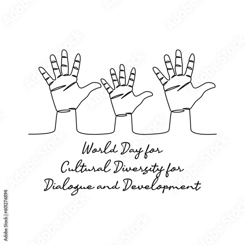 line art of world day for cultural diversity for dialogue and development celebrate. line art. illustration.