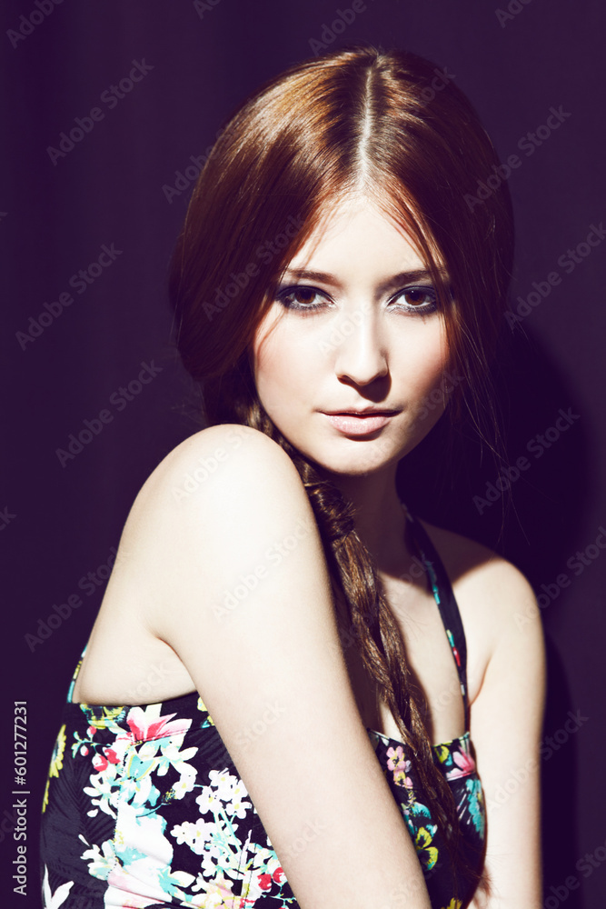 Portrait, model or woman with fashion on a black background in studio in Los Angeles, USA with confidence. Confident, stylish modern girl or relaxed female person with cool clothes or empowerment Portrait, model or woman with fashion on a black background in studio in Los Angeles, USA with confidence. Confident, stylish modern girl or relaxed female person with cool clothes or empowerment