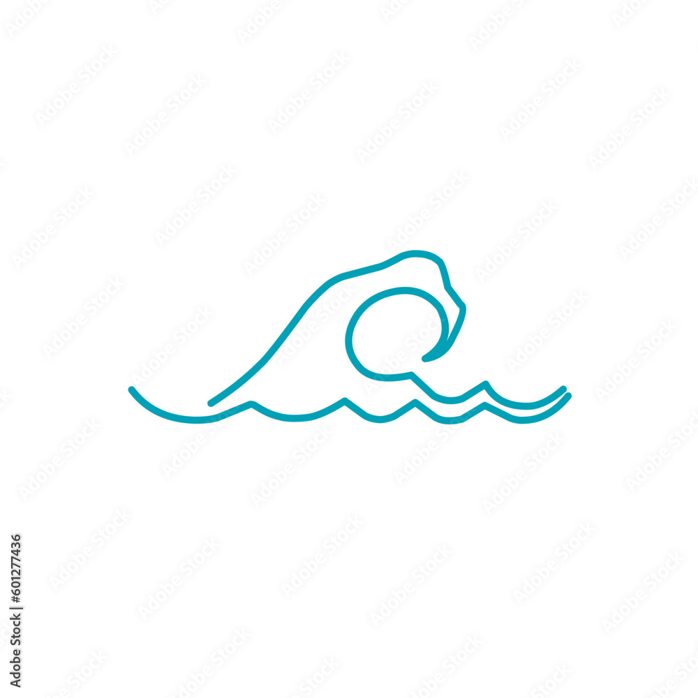 Naklejka premium Hand drawn doodle waves vector illustration