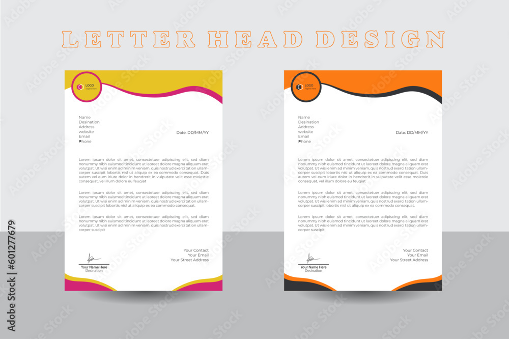 Modern letterhead design template