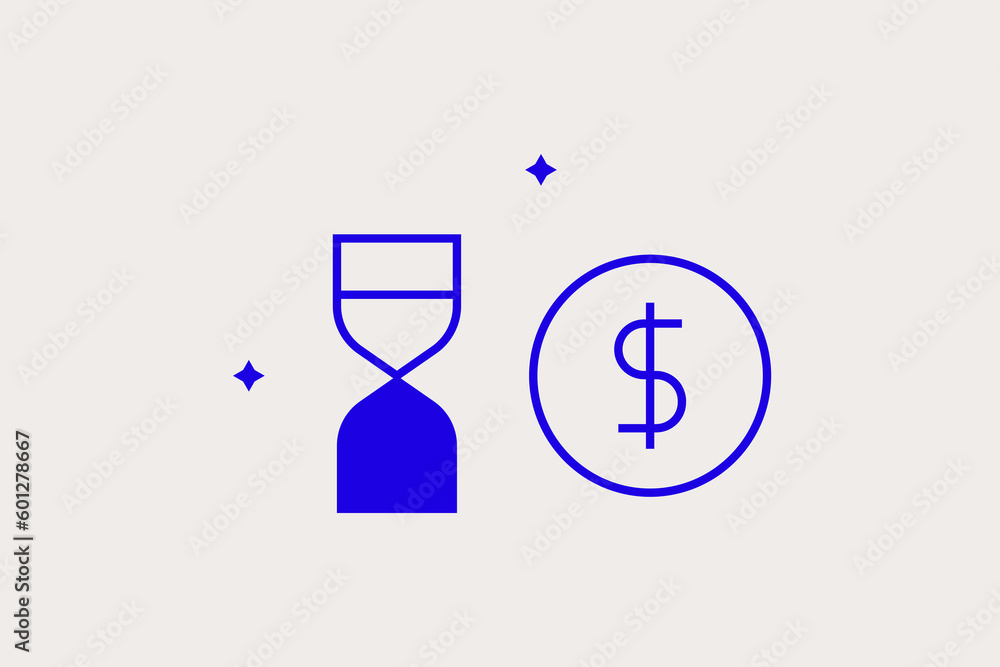 Geometric concept of time is money concept vector illustration in a flat style for website, mobile app, banner, ui ux, web design, business, marketing, landing, infographics, mockup,development Geometric concept of time is money concept vector illustration in a flat style for website, mobile app, banner, ui ux, web design, business, marketing, landing, infographics, mockup,development