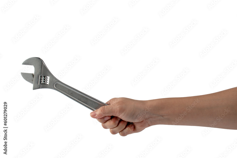 a wrench in hand isolated on transparent background. a wrench in hand isolated on transparent background.