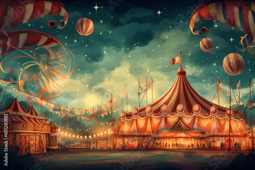 Zirkus Hintergrund KI photo