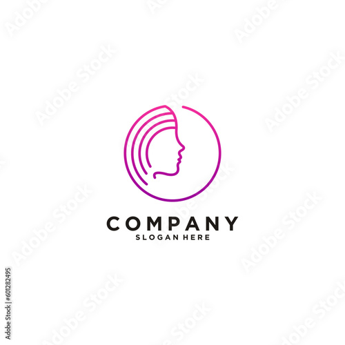 beauty logo template vector in white background