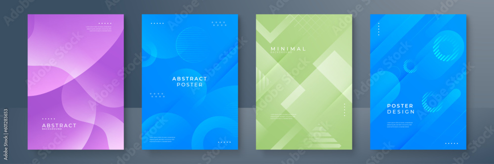 Minimal geometric colorful geometric shapes light technology background abstract design.