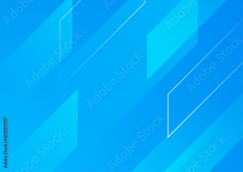 Minimal geometric blue geometric shapes light technology background abstract design.