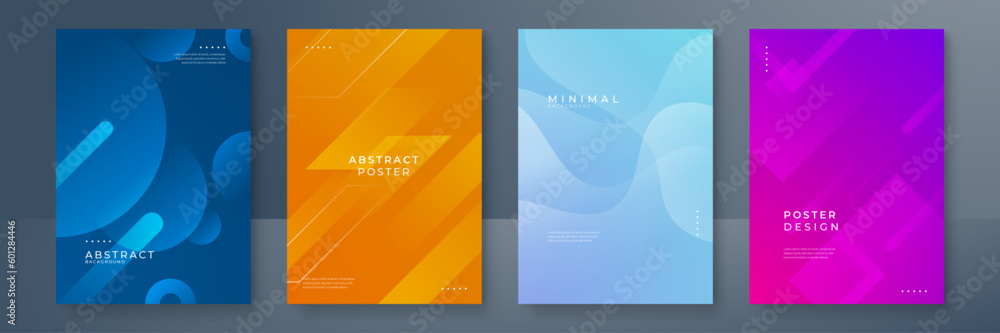 Fototapeta premium Minimal geometric colorful geometric shapes light technology background abstract design.