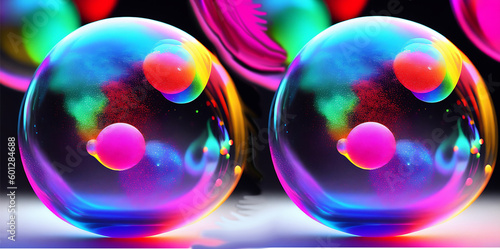 Colorful bubbles wallpaper, bubbles background, abstract colorful background