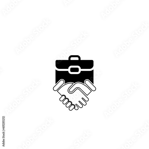 Business suitcase bag icon. Portfolio symbol icon isolated on white background