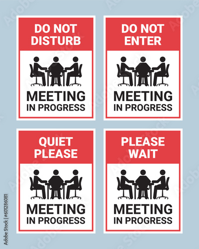Meeting in Progress Sign Collection
