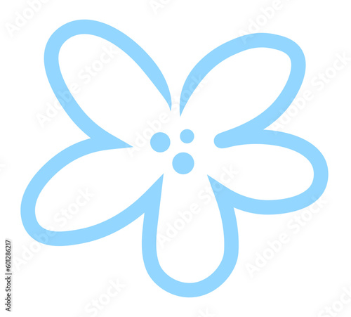 Niebieski dekoracyjny kwiatek ilustracja 