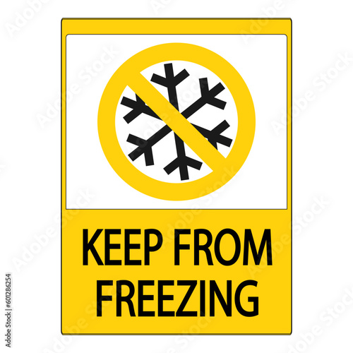 Keep from freezing. Sign With Symbol. Do not freeze vector.