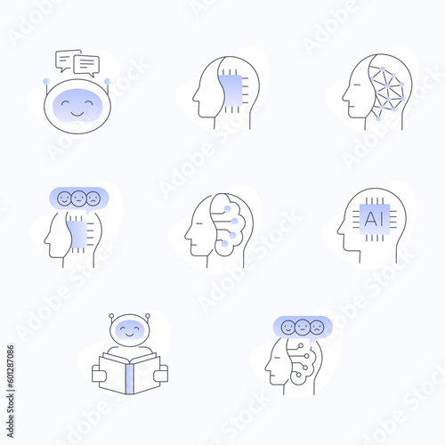 Chatbots, conversational AI, and related topics associated with the chatbot. Vector Editable Icons with Editable Stroke.