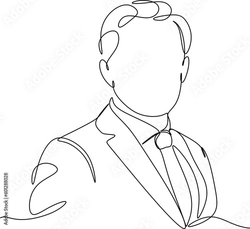 Portrait of a thoughtful businessman- continuous line drawing