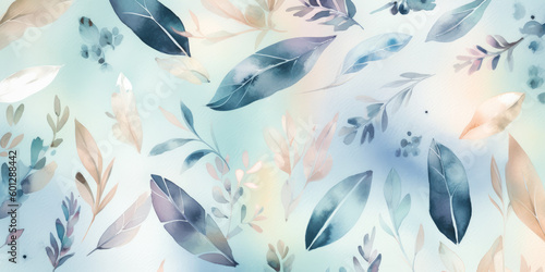 Beautiful abstract floral background in watercolor style. Generative AI.