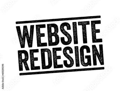 Website Redesign text stamp, concept background
