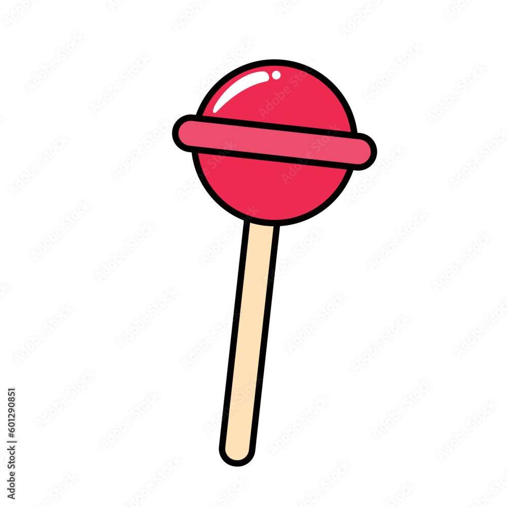 Sweet lollipop. Candy icon in doodle style.