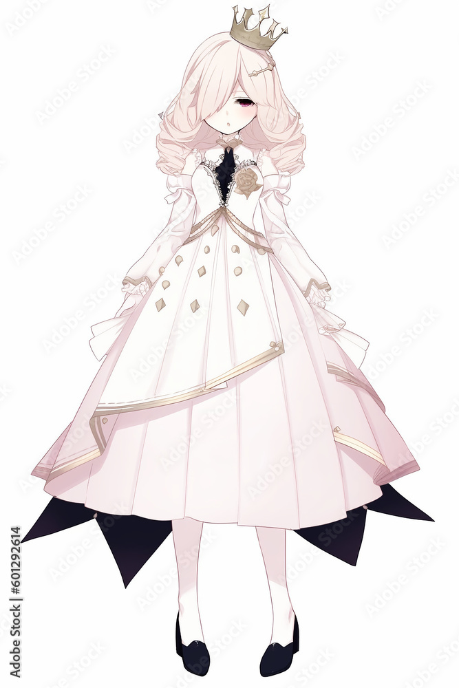 姫の女性キャラクターの全身イラスト(AI generated image) 姫の女性キャラクターの全身イラスト(AI generated image)