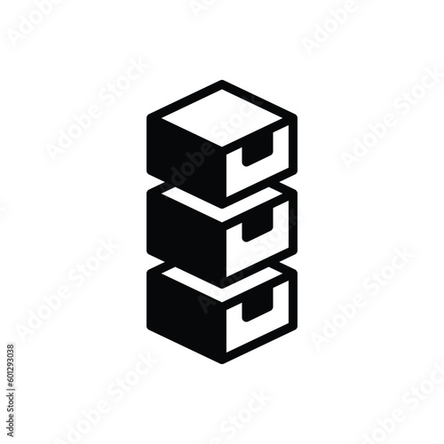 Black solid icon for stack 