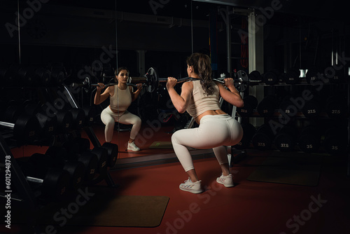 Barbell workout, woman and exercise for fitness, training and sports challenge in gym. Female athlete, bodybuilder and weightlifting for wellness, power and energy