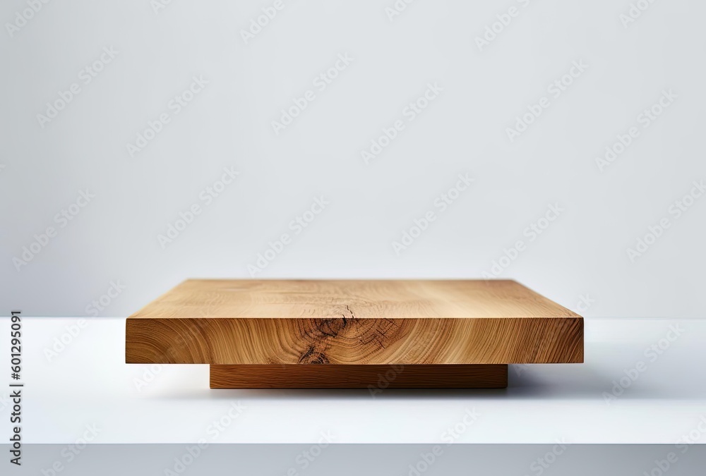 a wooden table top in front of a white background, generative ai a wooden table top in front of a white background, generative ai