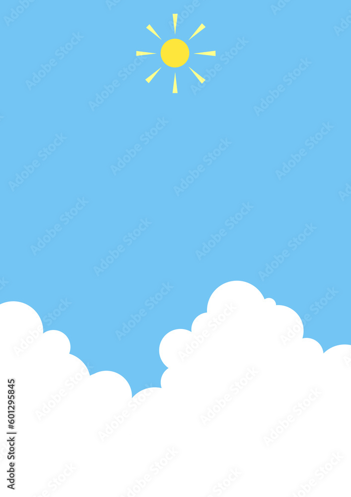 入道雲と太陽と青空のシンプルなイラスト背景素材
入道雲と太陽と青空のシンプルなイラスト背景素材