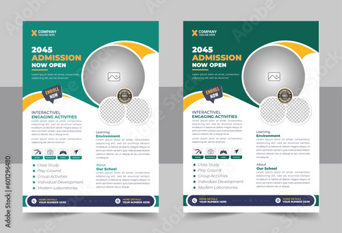 Creative Kids back to school education admission flyer poster layout, book cover, leaflet, poster, brochure design