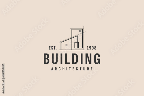 building architect logo vector icon illustration