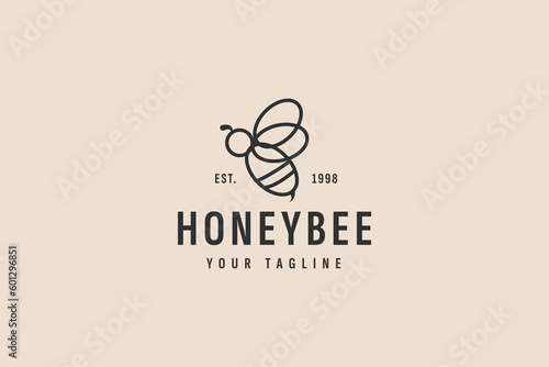 honey bee logo vector icon illustration