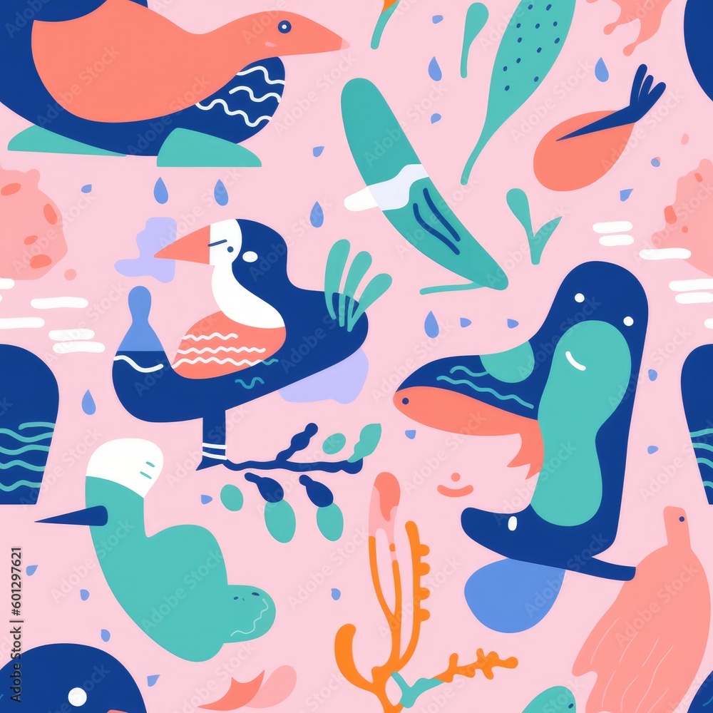 Obraz premium Seamless abstract Nature Patterns generative ai illustration 