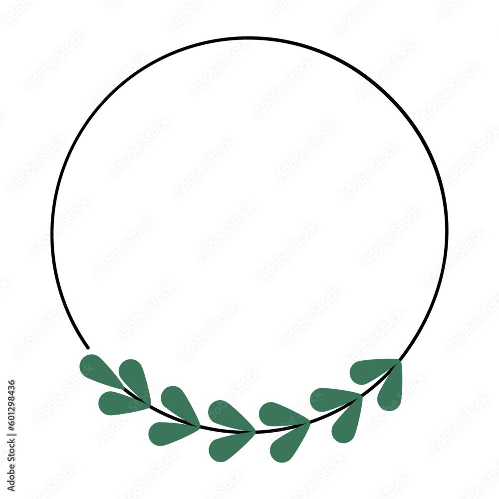 Green Leaf Border Circle