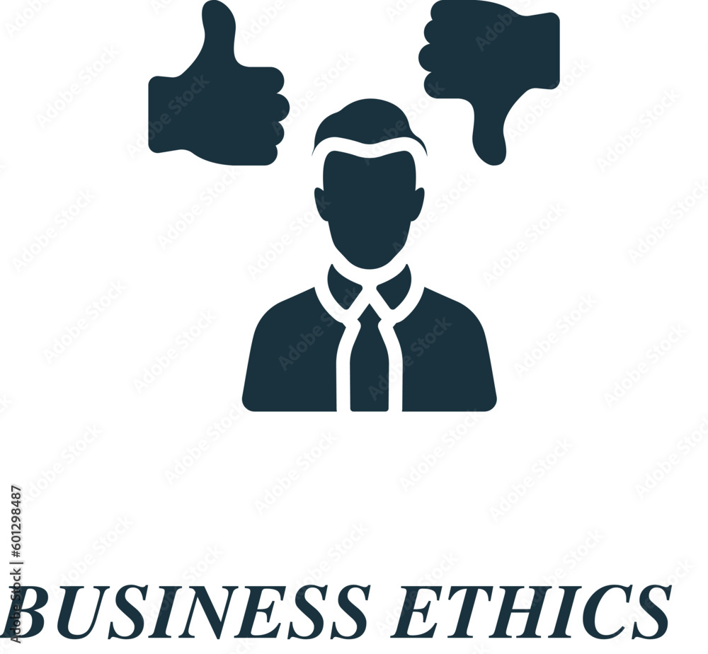 Business ethics icon. Monochrome simple sign from business concept collection. Business ethics icon for logo, templates, web design and infographics. Business ethics icon. Monochrome simple sign from business concept collection. Business ethics icon for logo, templates, web design and infographics.