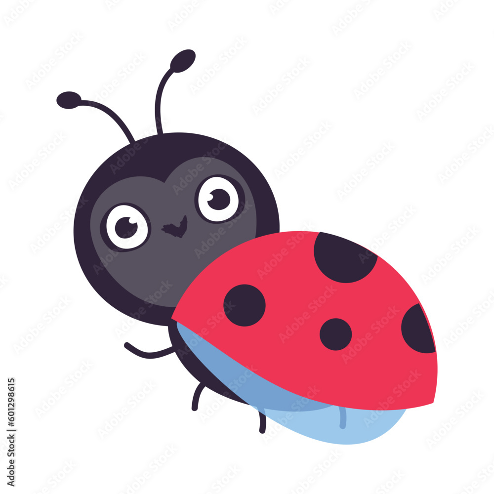 Fototapeta premium Cute little ladybug insect mascot cartoon vector illustration