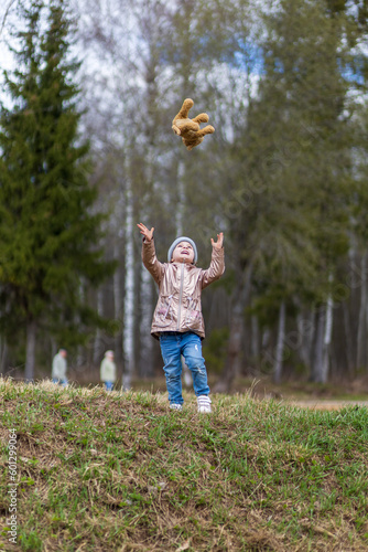 little child playing in the park