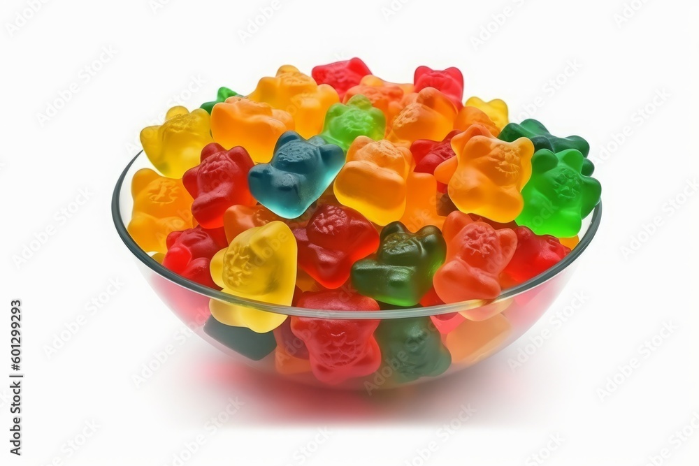 jelly beans in a glass bowl. Generative ai jelly beans in a glass bowl. Generative ai