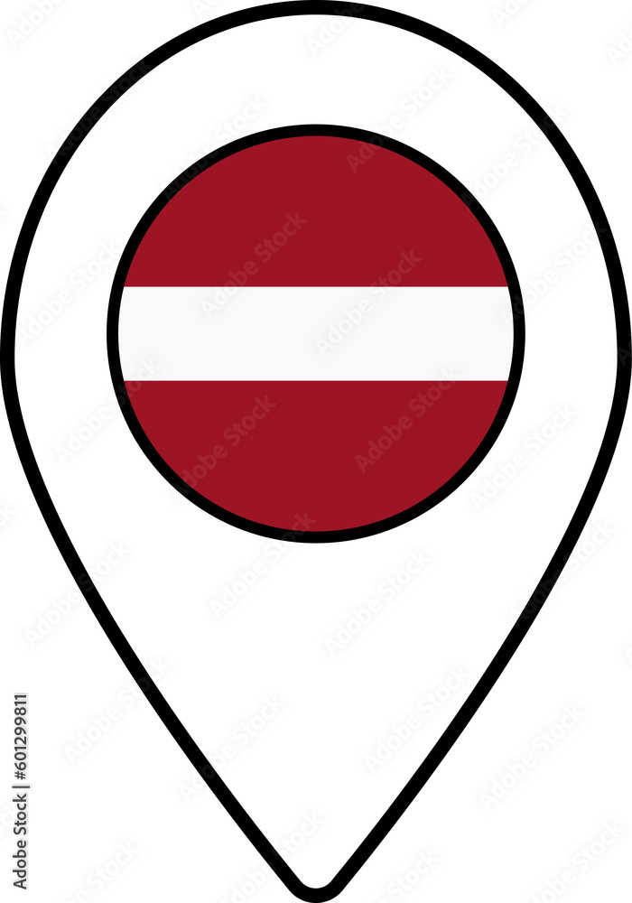 Latvia flag map pin navigation icon. Latvia flag map pin navigation icon.