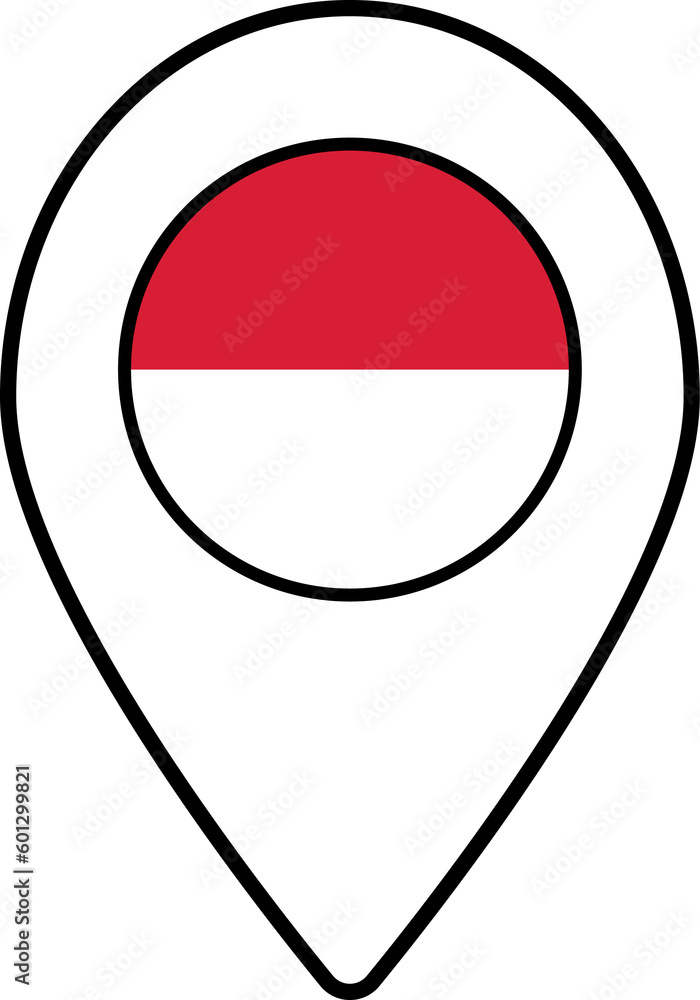 Monaco flag map pin navigation icon. Monaco flag map pin navigation icon.