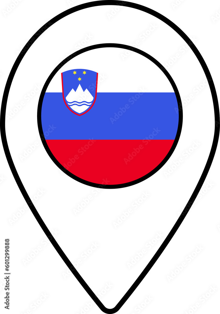 Slovenia flag map pin navigation icon.